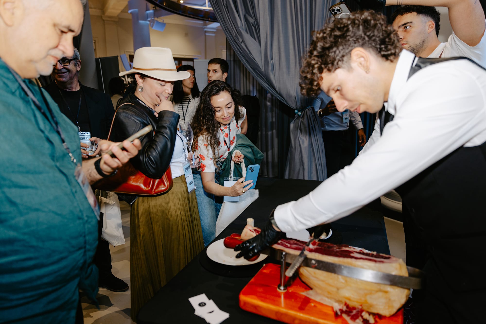 Guests gathered around the Iberico Sydney carving activation